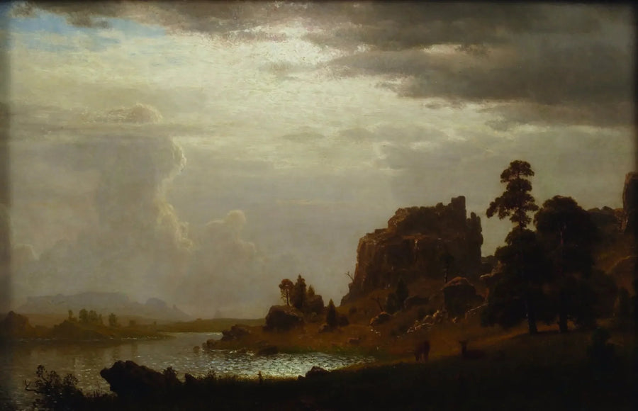 Am Sweetwater bei dem Teufelstor - Albert Bierstadt
