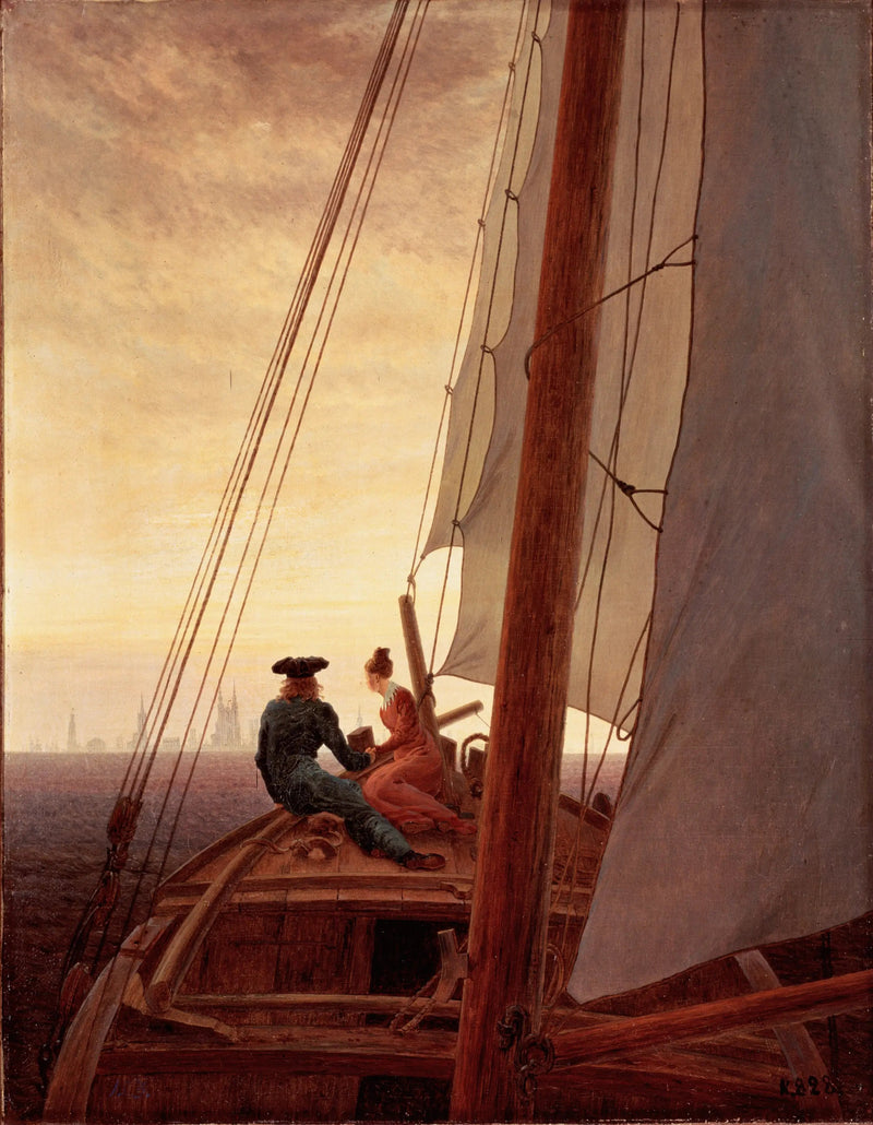 Auf dem Segelboot - Caspar David Friedrich