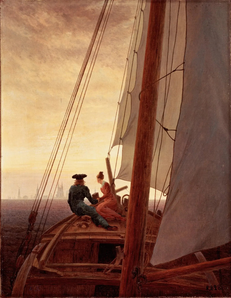 Auf dem Segelboot - Caspar David Friedrich
