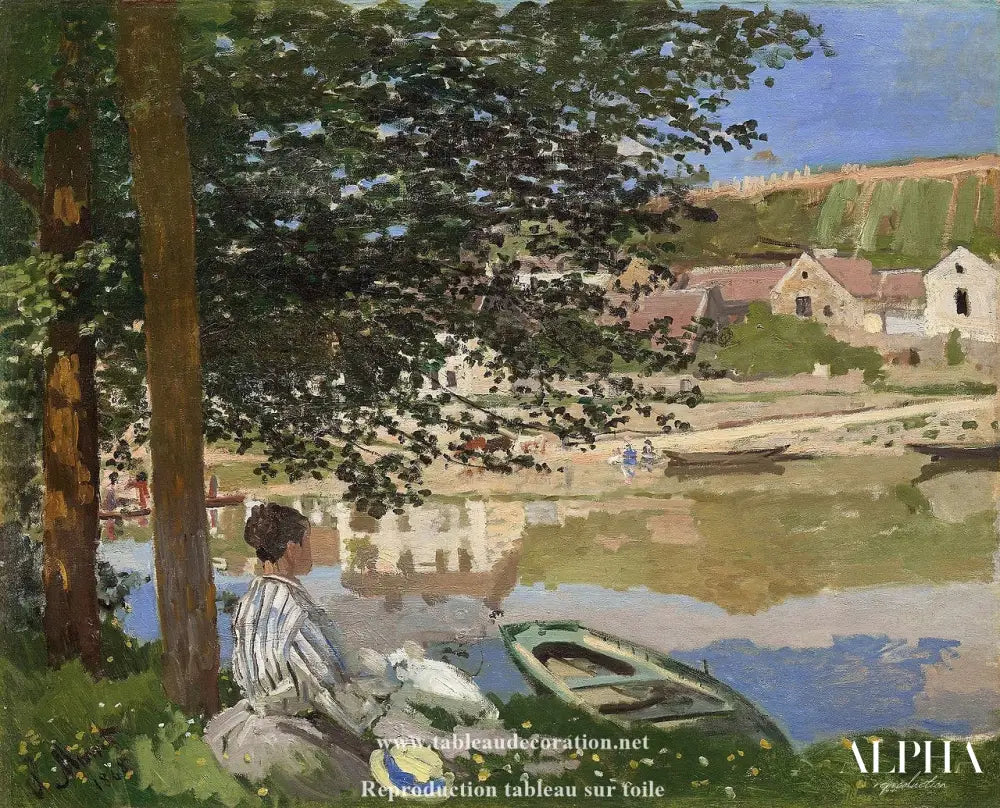 Sur les bords de Seine à Bennecourt - Tableau Monet - Reproductions de tableaux et peintures haut de gamme