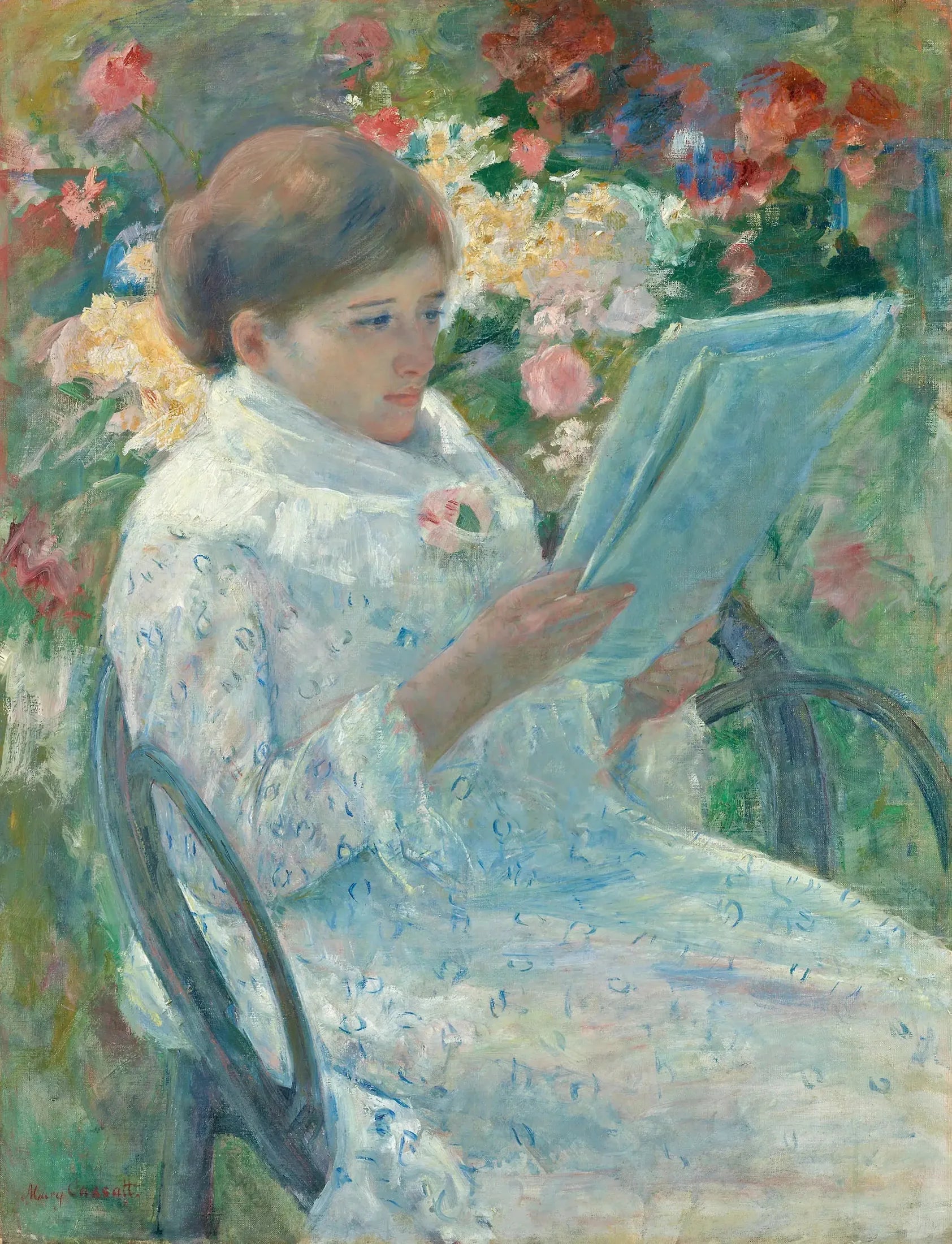 Sur un balcon - Mary Cassatt image 1 reproduction de peinture à l’huile