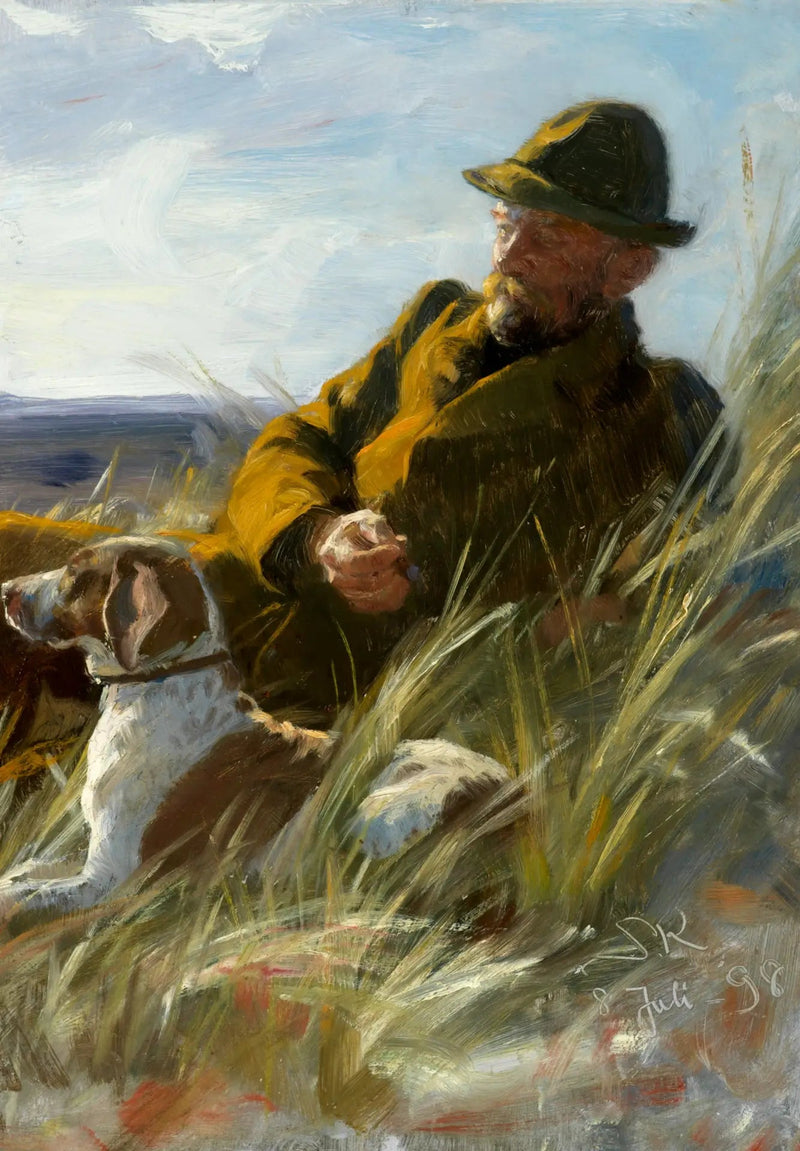 Surplantation von C. F. Dahlerup mit Jagthund. - Peder Severin Krøyer