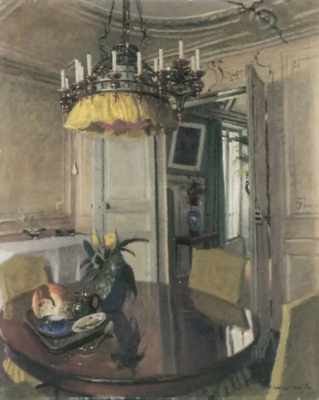 Esstisch mit Blumenstrauß - Félix Vallotton