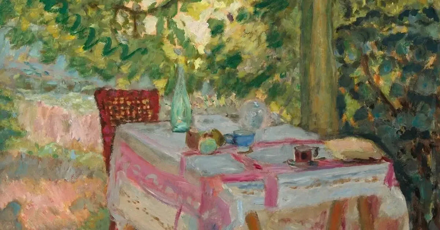 Tisch gedeckt in einem Garten - Pierre Bonnard