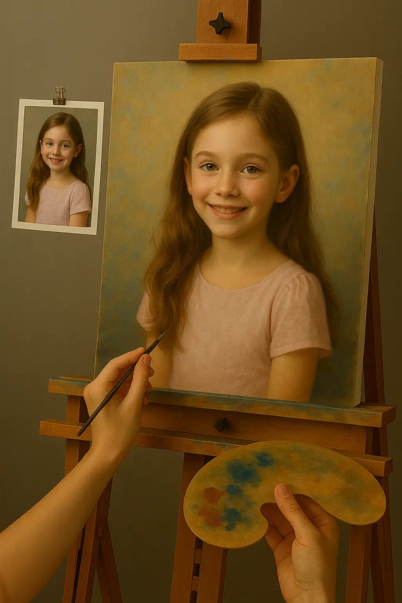 🎨 Personalisierte Kinderbild – Einzigartiges Ölgemälde
