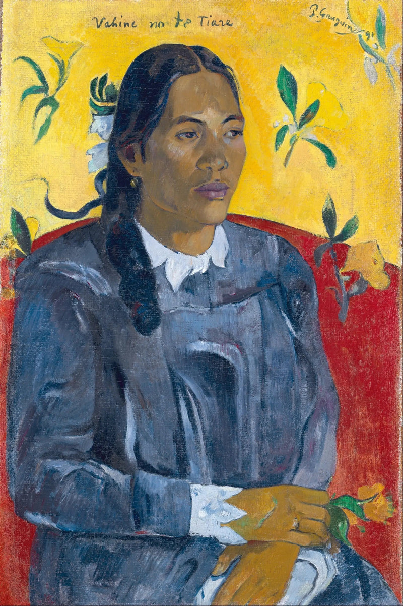Tahitianerin mit Blume - Paul Gauguin