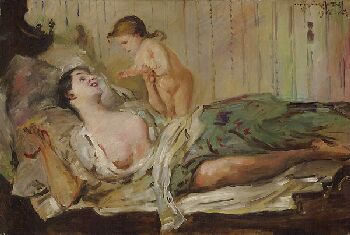 Tändelei II - Lovis Corinth image 1 copie de tableau peinte à la main