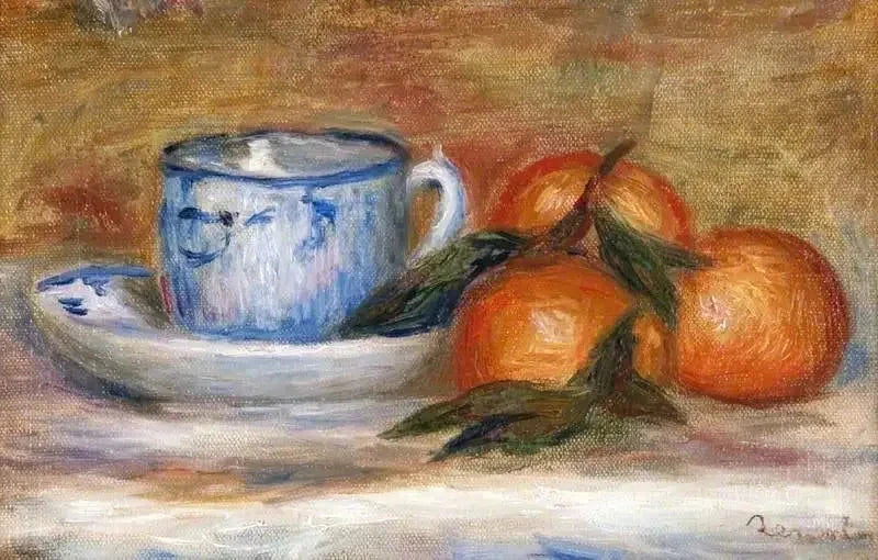 Tasse et mandarines, Renoir 1908 – reproduction peinture à l’huile sur toile