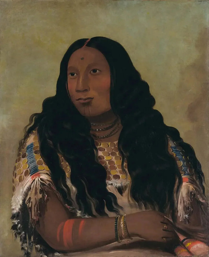 Tchón-su-móns-ka, Sandbank, Ehefrau des Händlers François Chardon - George Catlin