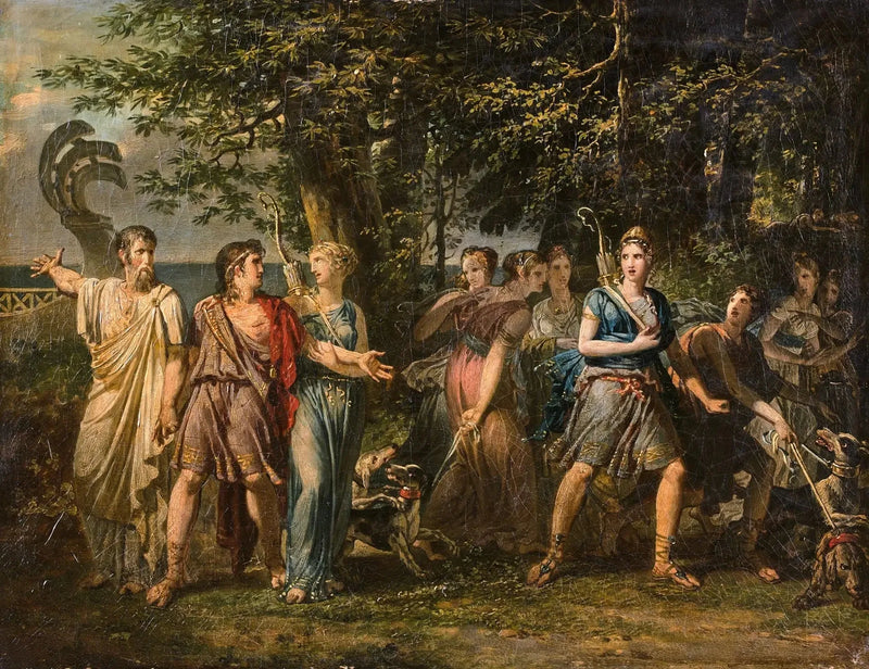 Télémaque, gedrängt von Mentor, verlässt die Insel Calypso - Charles Meynier