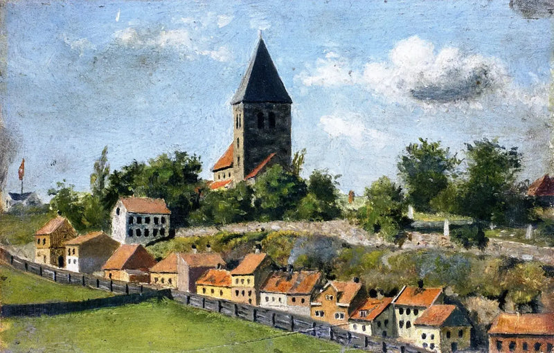 Telthusbakken mit der alten Kirche von Aker - Edvard Munch