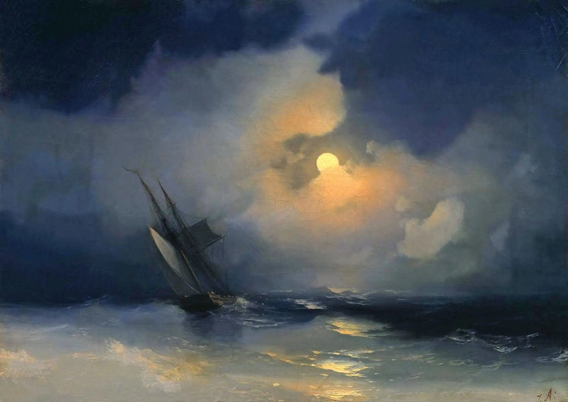 Sturm auf See bei Vollmondnacht - Ivan Aïvazovski