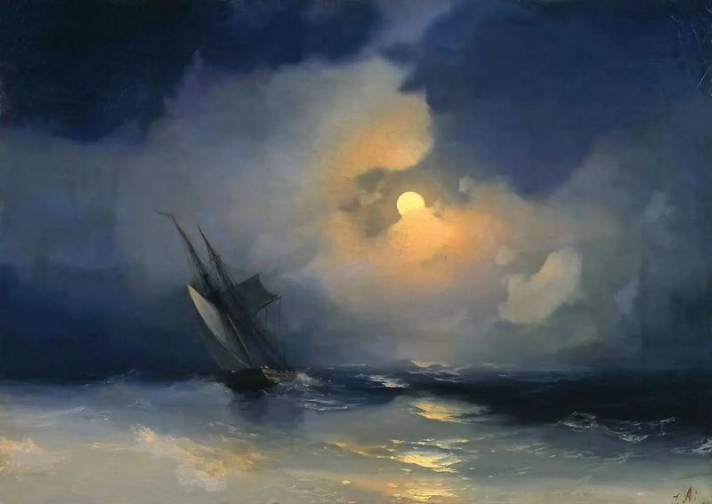 Sturm auf See bei Vollmondnacht - Ivan Aïvazovski