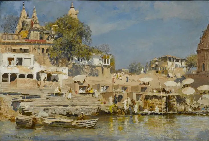 Tempel und Badeghats in Benares - Edwin Lord Weeks