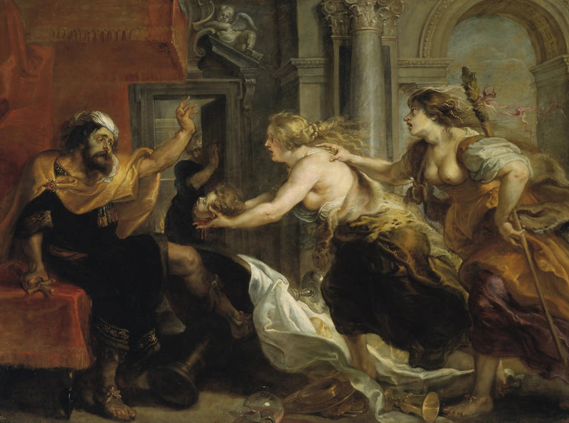 Tereus konfrontiert mit dem Kopf seines Sohnes Itys - Peter Paul Rubens