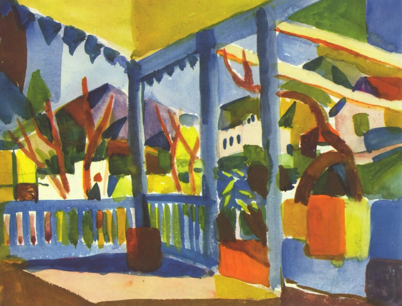 Terrasse des Landhauses in Saint-Germain - August Macke