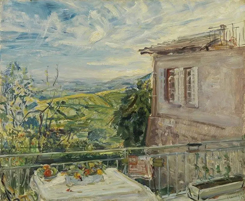 Terrasse in Neukastel - Max Slevogt image 1 copie peinte à la main à l’huile