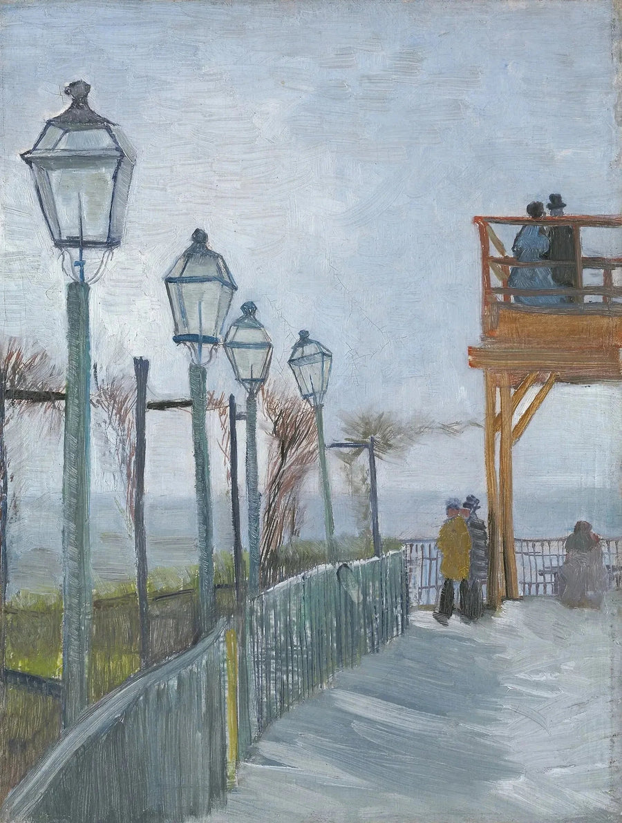Terrasse und Aussichtspunkt der Mühle von Blute-Fin, Montmartre - Vincent van Gogh