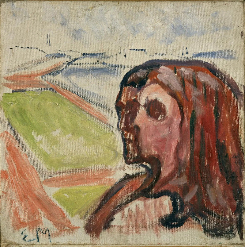 Kopf an Kopf in einer Landschaft - Edvard Munch