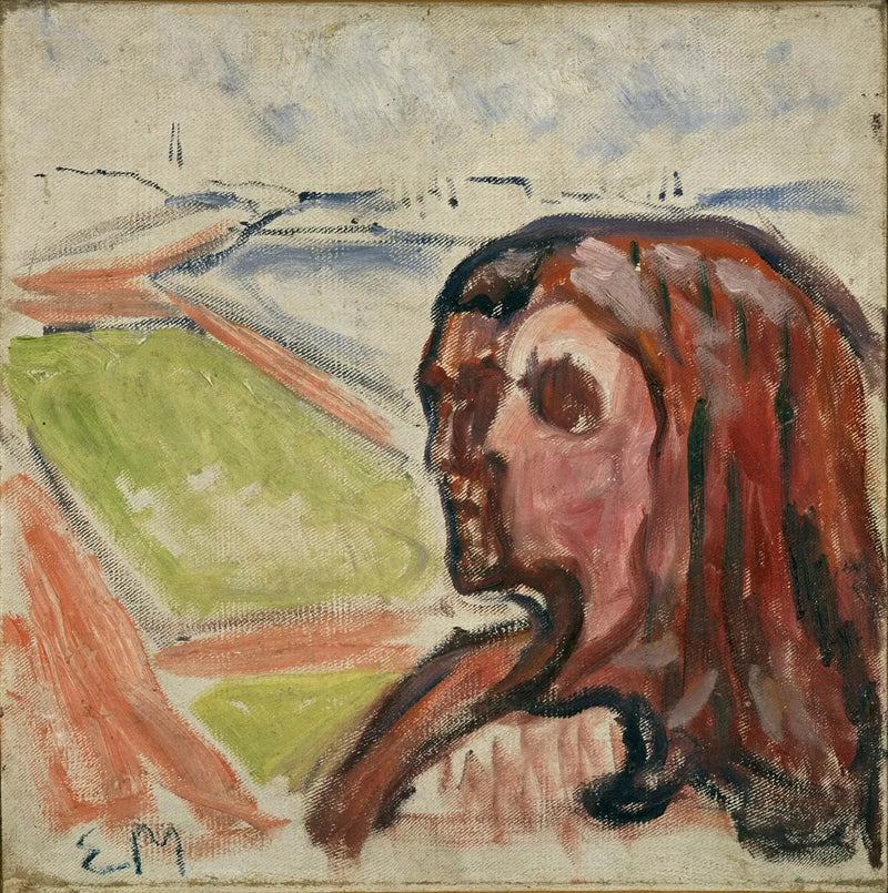 Kopf an Kopf in einer Landschaft - Edvard Munch