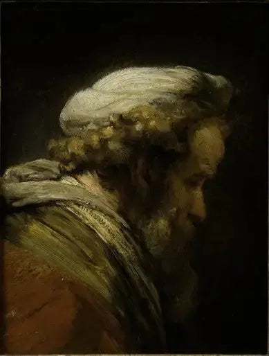 Kopf eines Mannes mit Turban - Rembrandt
