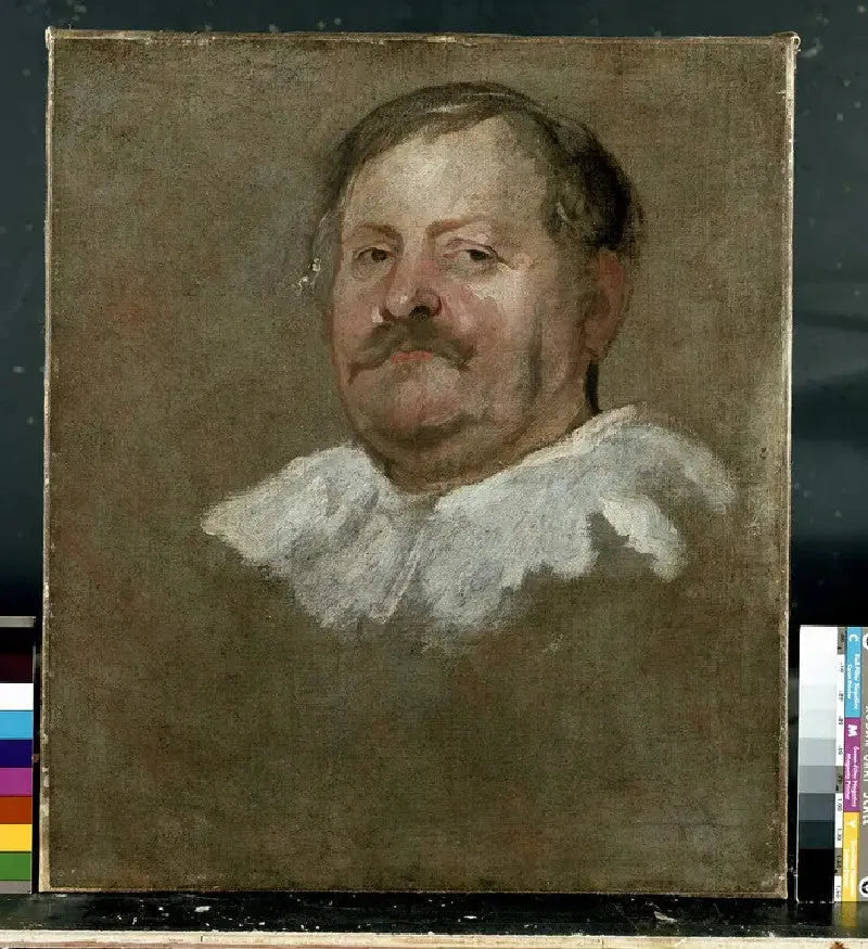 Kopf eines Mannes mit herabhängiger Schnabelhaube - Antoine van Dyck