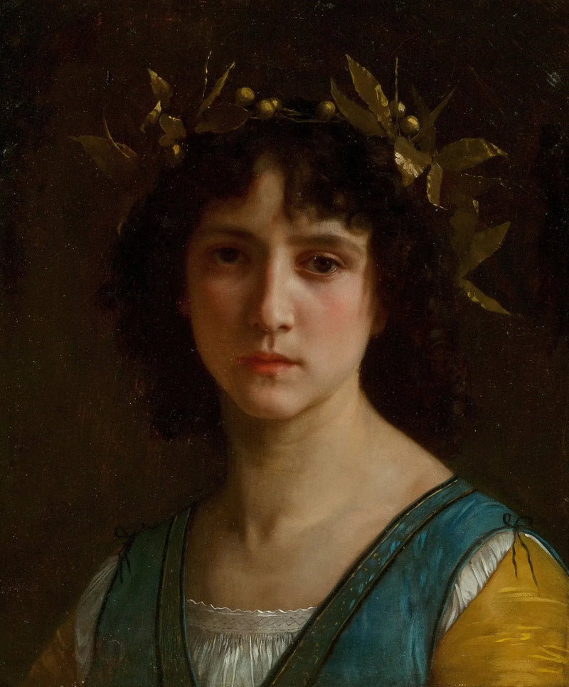 Kopf einer Italienerin mit einem Lorbeerkranz - Bouguereau