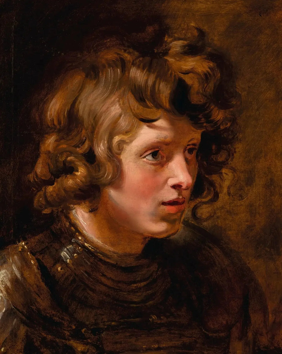Kopf eines jungen Mannes in Rüstung - Peter Paul Rubens