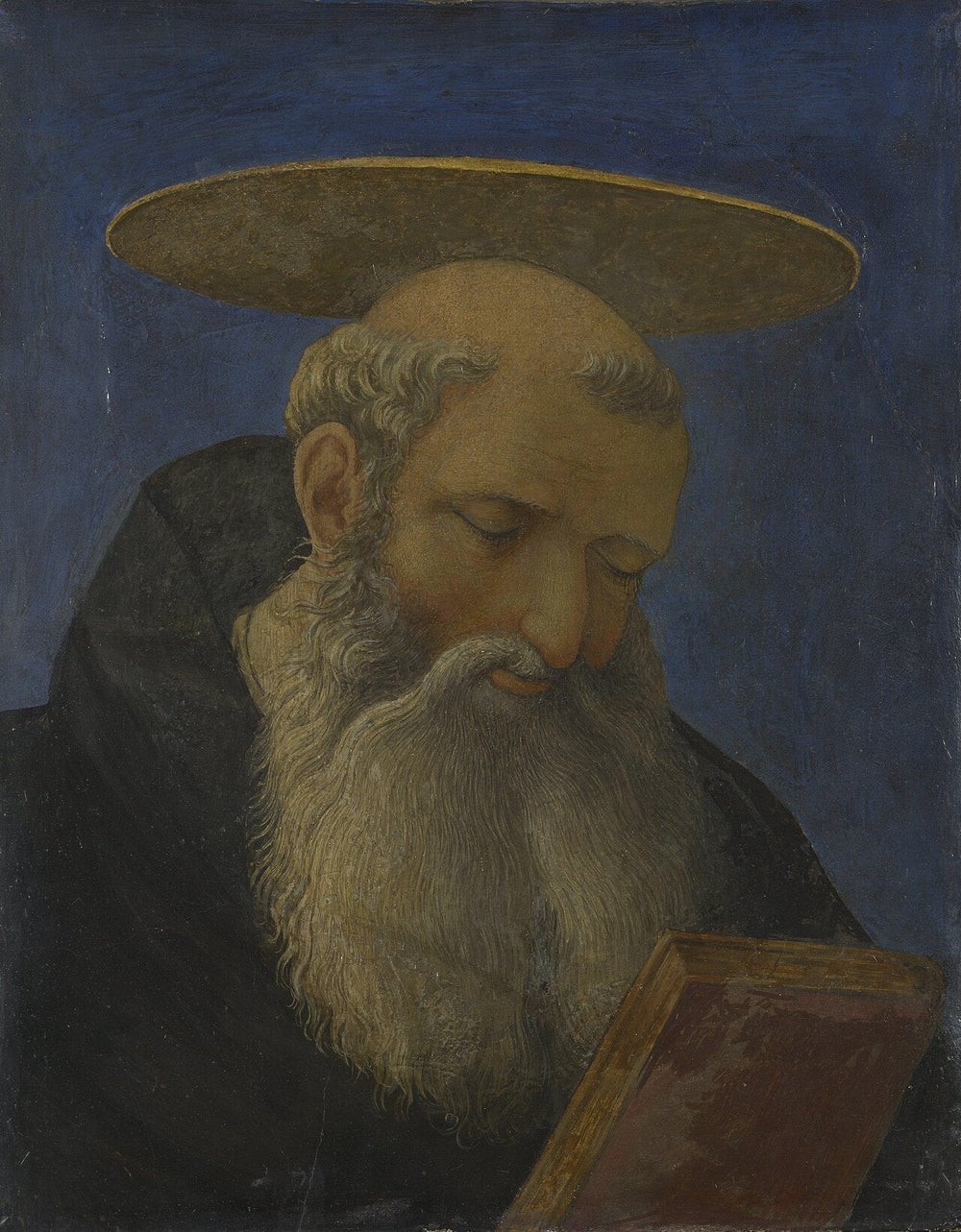 Tête d'un saint tonsuré et barbu - Domenico Veneziano image 1 copie de tableau peinte à la main