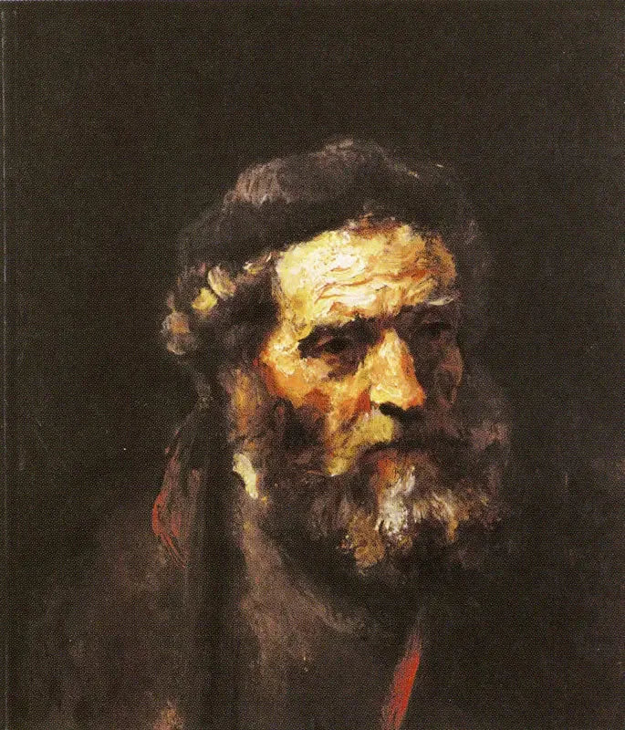 Kopf eines alten bärtigen Mannes - Rembrandt