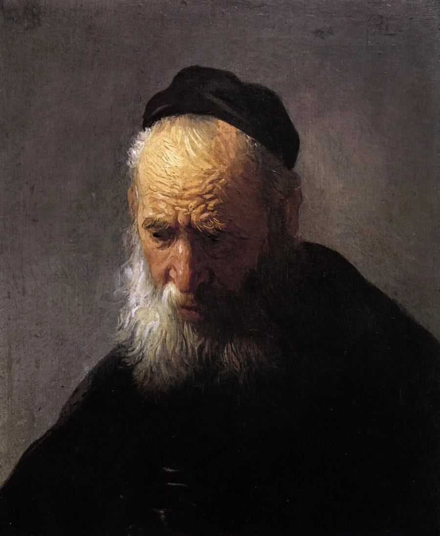 Kopf eines alten Mannes mit einer Mütze - Rembrandt