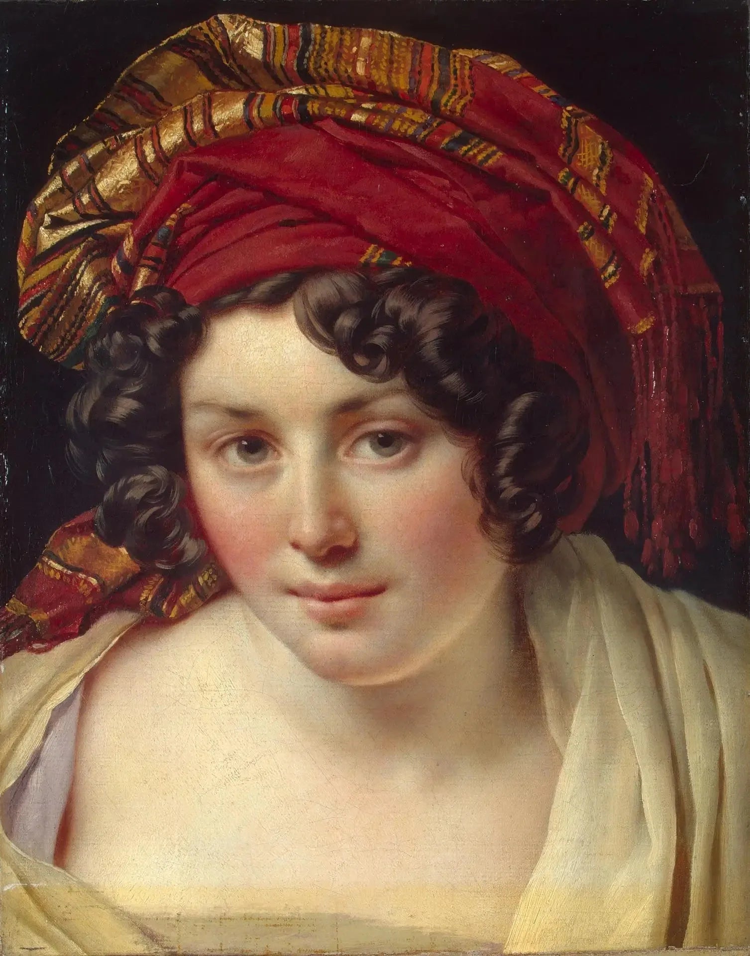 Tête d'une femme dans un turban - Anne-Louis Girodet image 1 copie de tableau peinte à la main