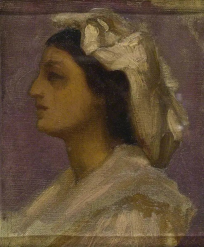 Kopf eines jungen italienischen Mädchens (Profil) - Frederic Leighton