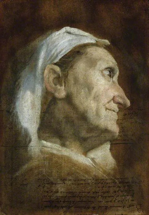 Kopf einer alten Frau - Annibale Carracci