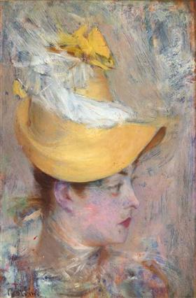 Damenkopf mit gelben Ärmeln - Giovanni Boldini