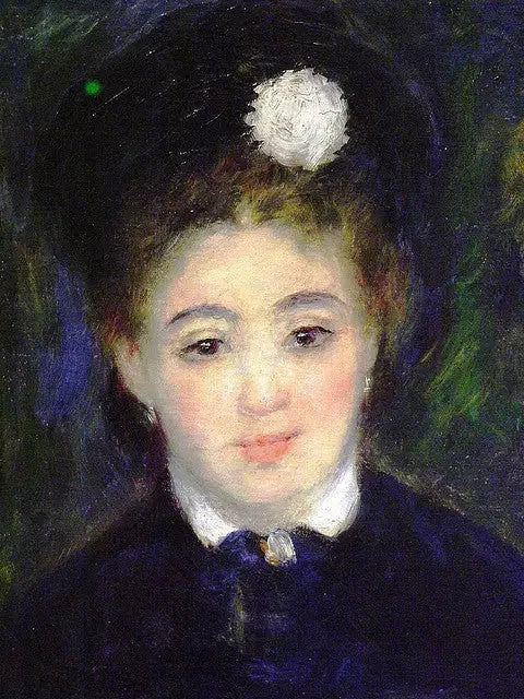 Kopf einer Frau in Schwarz - Pierre-Auguste Renoir