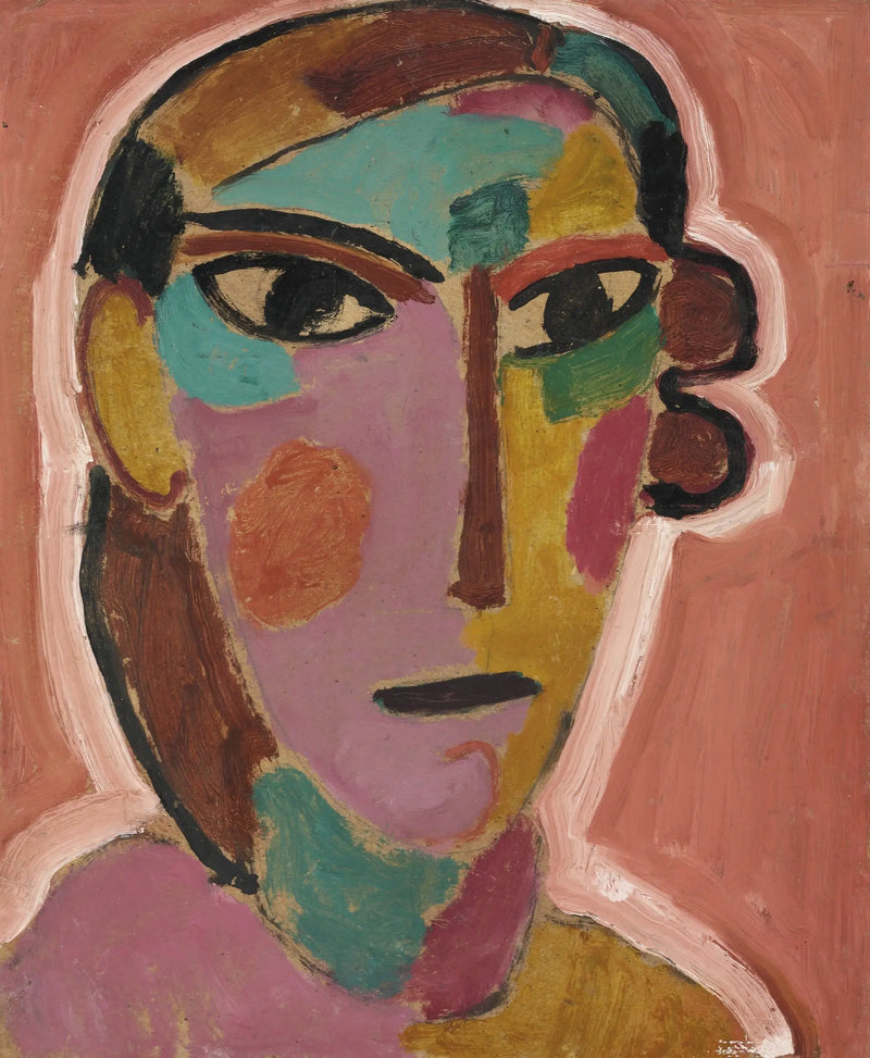 Mystische Frauengesicht auf rotem Hintergrund - Alexej von Jawlensky