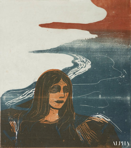 Tête de femme, sur la plage - Edvard Munch - Reproductions de tableaux et peintures haut de gamme