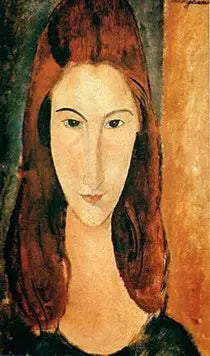 Tête de Jeanne Hébuterne de face - Amedeo Modigliani image 1 copie de tableau peinte à la main