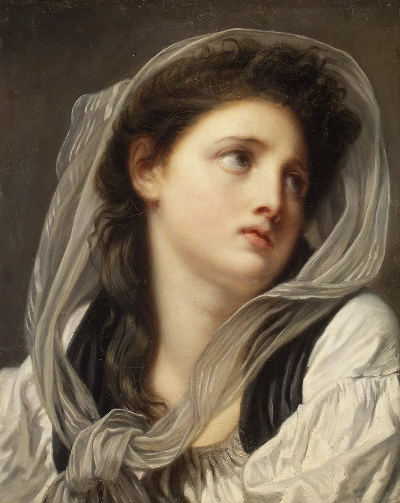 Kopf einer jungen Frau - Jean-Baptiste Greuze