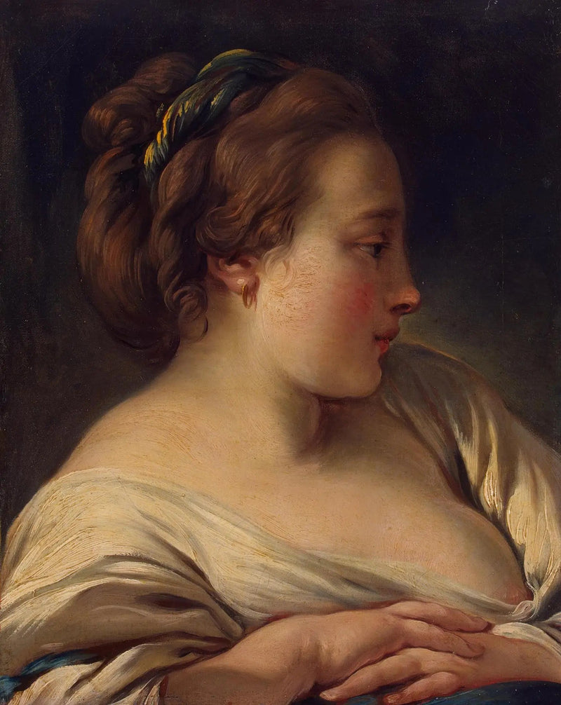 Kopf eines jungen Mädchens - François Boucher