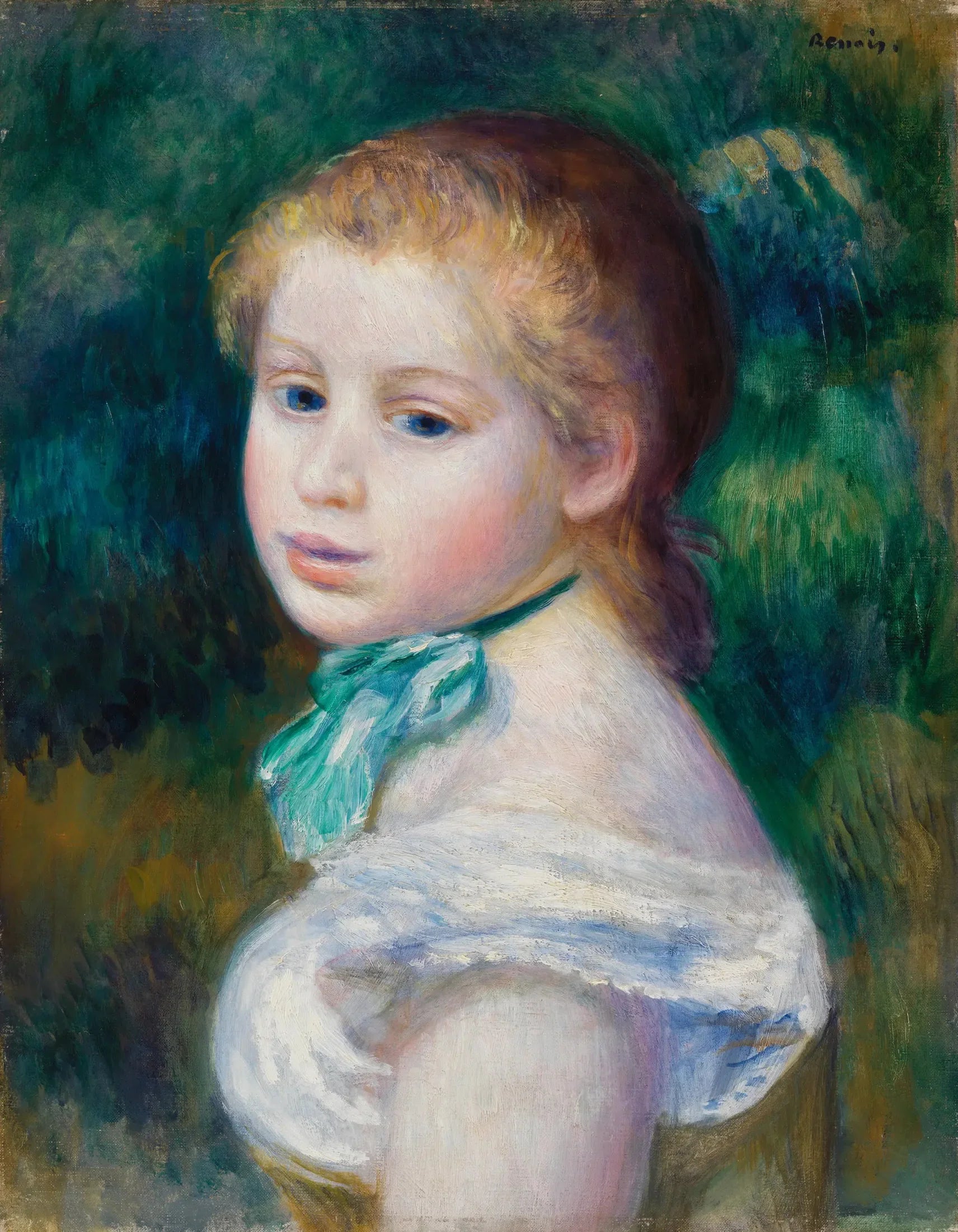 Tête de Jeune Fille - Pierre-Auguste Renoir image 1 copie peinte à la main à l’huile