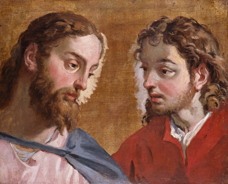 Kopf Christi und ein Apostel (Johannes der Evangelist) - Sebastiano Ricci