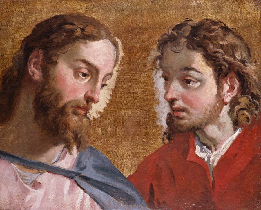 Kopf Christi und ein Apostel (Johannes der Evangelist) - Sebastiano Ricci