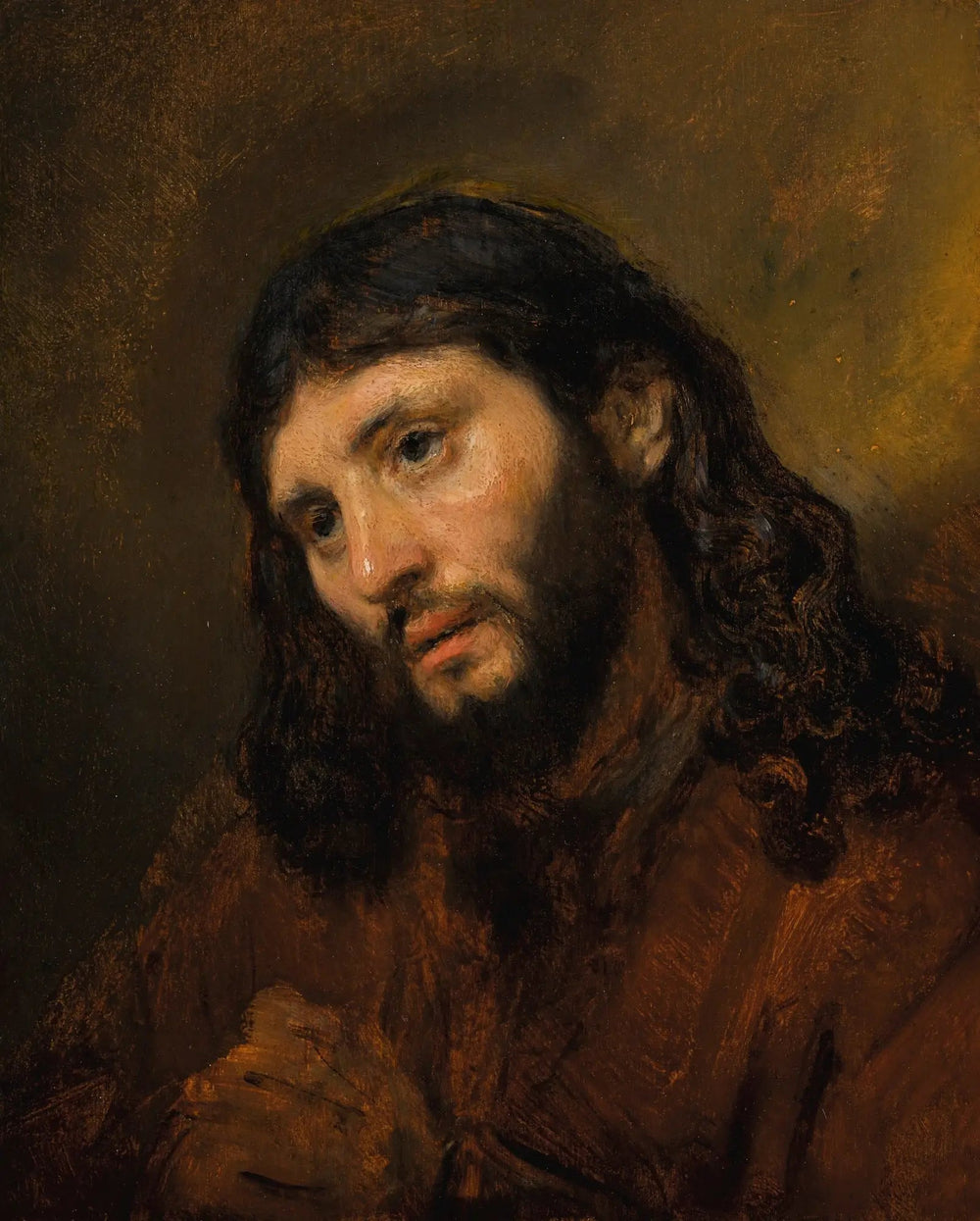 Tête du Christ - Rembrandt image 1 reproduction artisanale de tableau