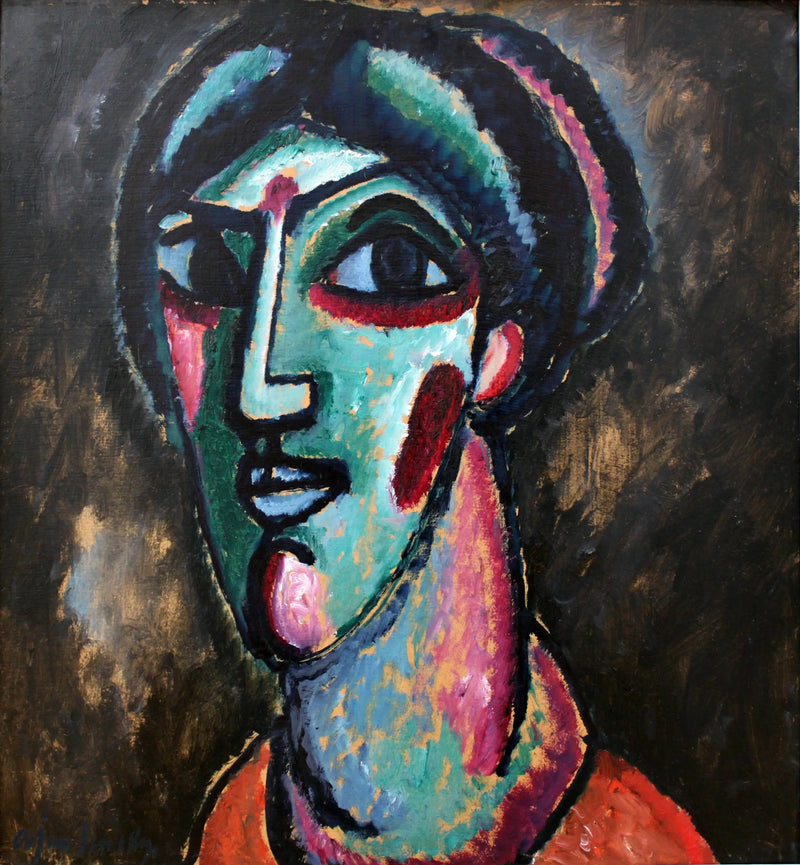 Kopf in Schwarz und Grün - Alexej von Jawlensky