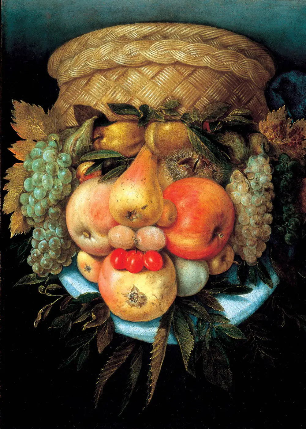 Tête réversible avec panier de fruits - Giuseppe Arcimboldo image 1 reproduction réalisée par Alpha Reproduction