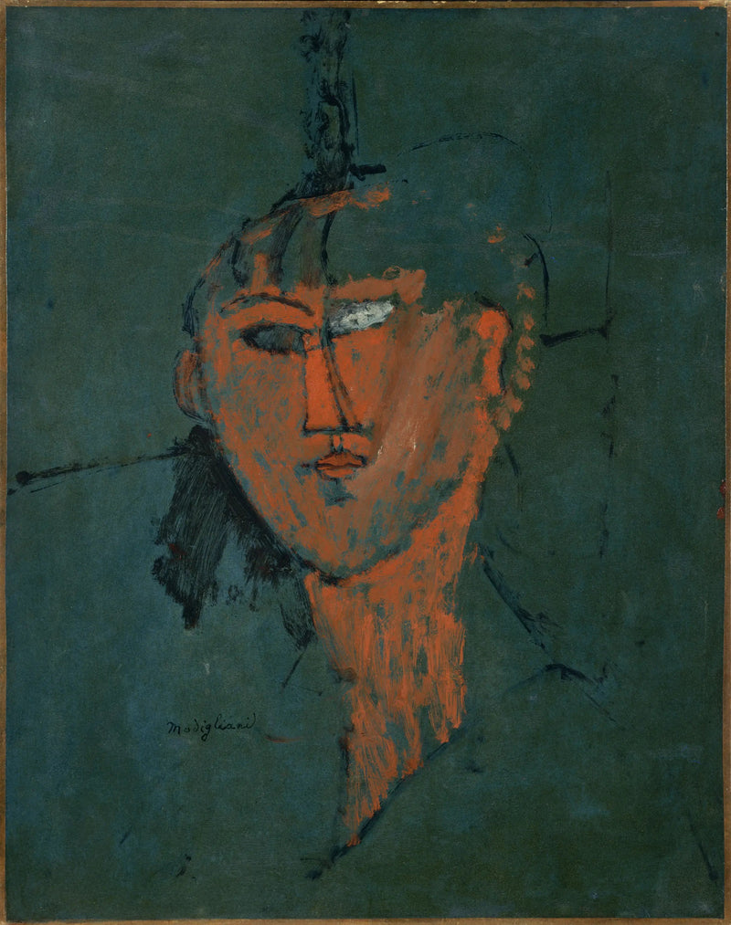 Rote Kopfbüste - Amedeo Modigliani