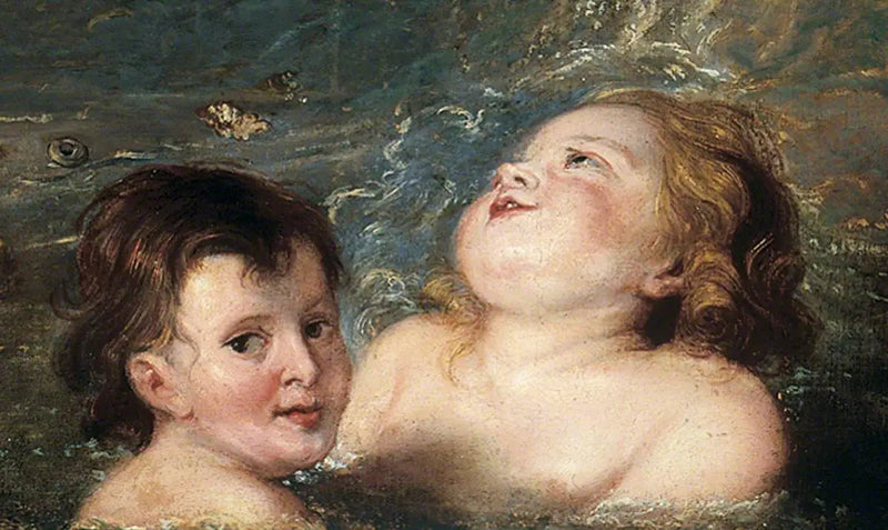 Köpfe von zwei Kindern, die im Meer baden - Peter Paul Rubens