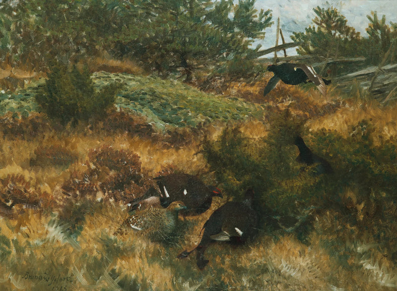Birkhuhn in einer Herbstlandschaft - Bruno Liljefors
